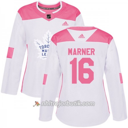 Dame Ishockey Toronto Maple Leafs Tröja Mitchell Marner 16 Adidas 2017-2018 Vit Rosa Fashion Authentic